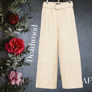 DEADWOOD POPPY LEATHER PANTS CREME NWT